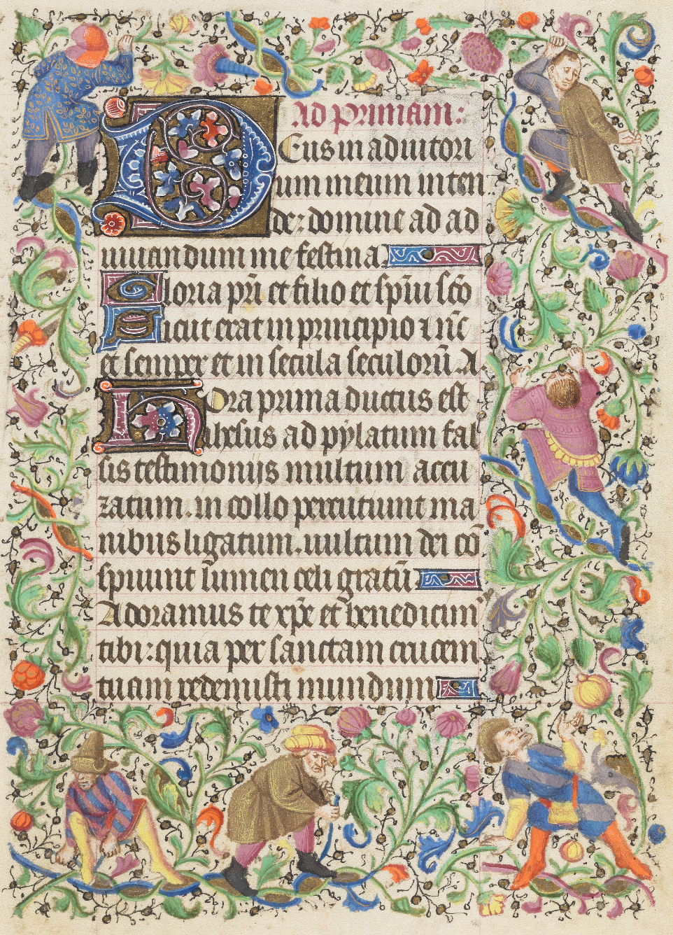Fig.1 Textura Quadrata writing from a page of the Book of Hours. Source: fol. 16r, 1945‑65‑4 Book of Hours, Use of Rome (Collins Hours)