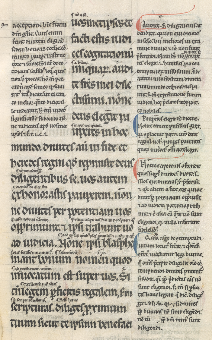 Fig.5 Page of a glossed Bible. Source: fol. 5r, Lewis E 45 Bible, with glossa ordinaria