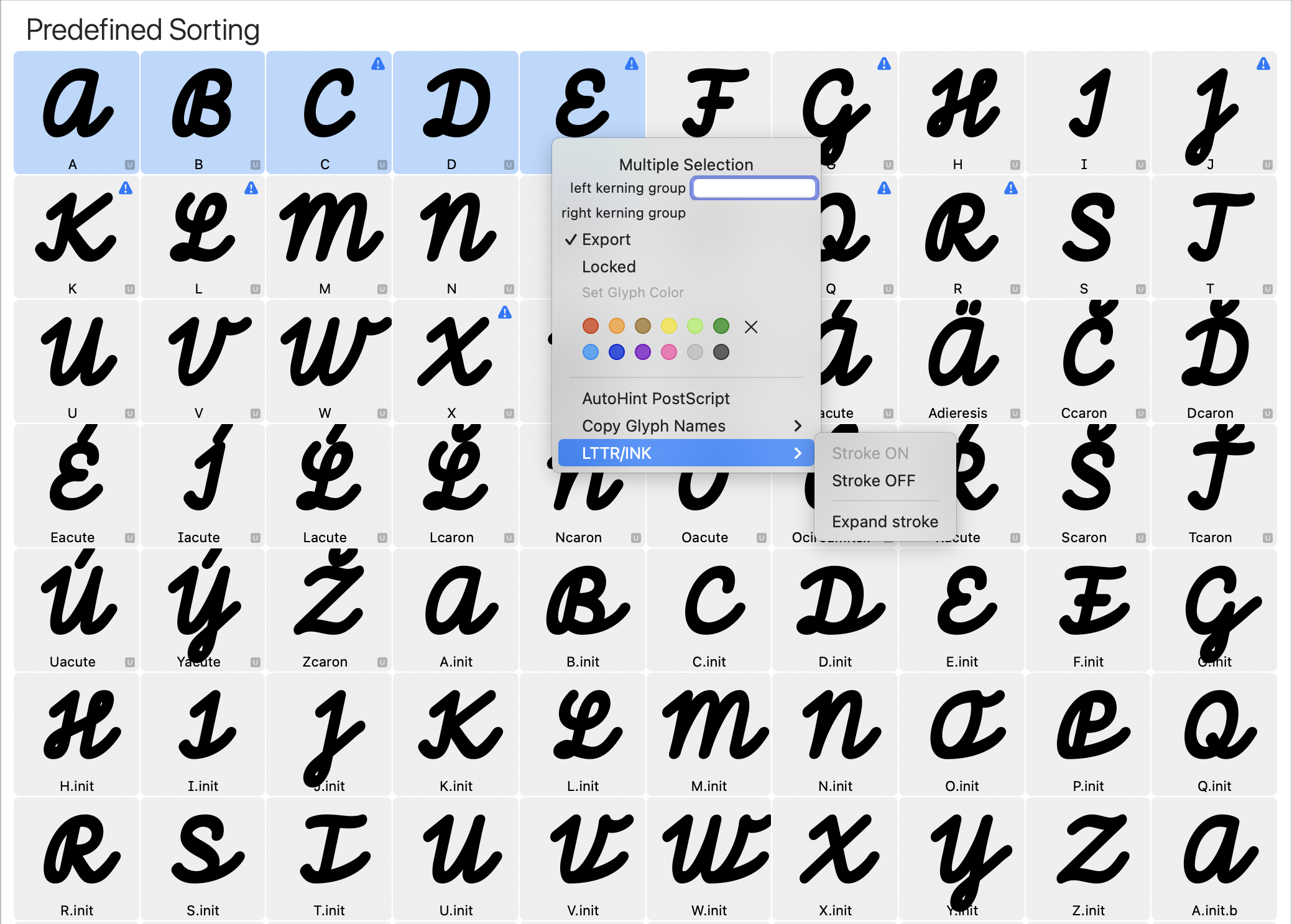 Release: Selective activation and stroke conversion to outlines INK for Glyphs