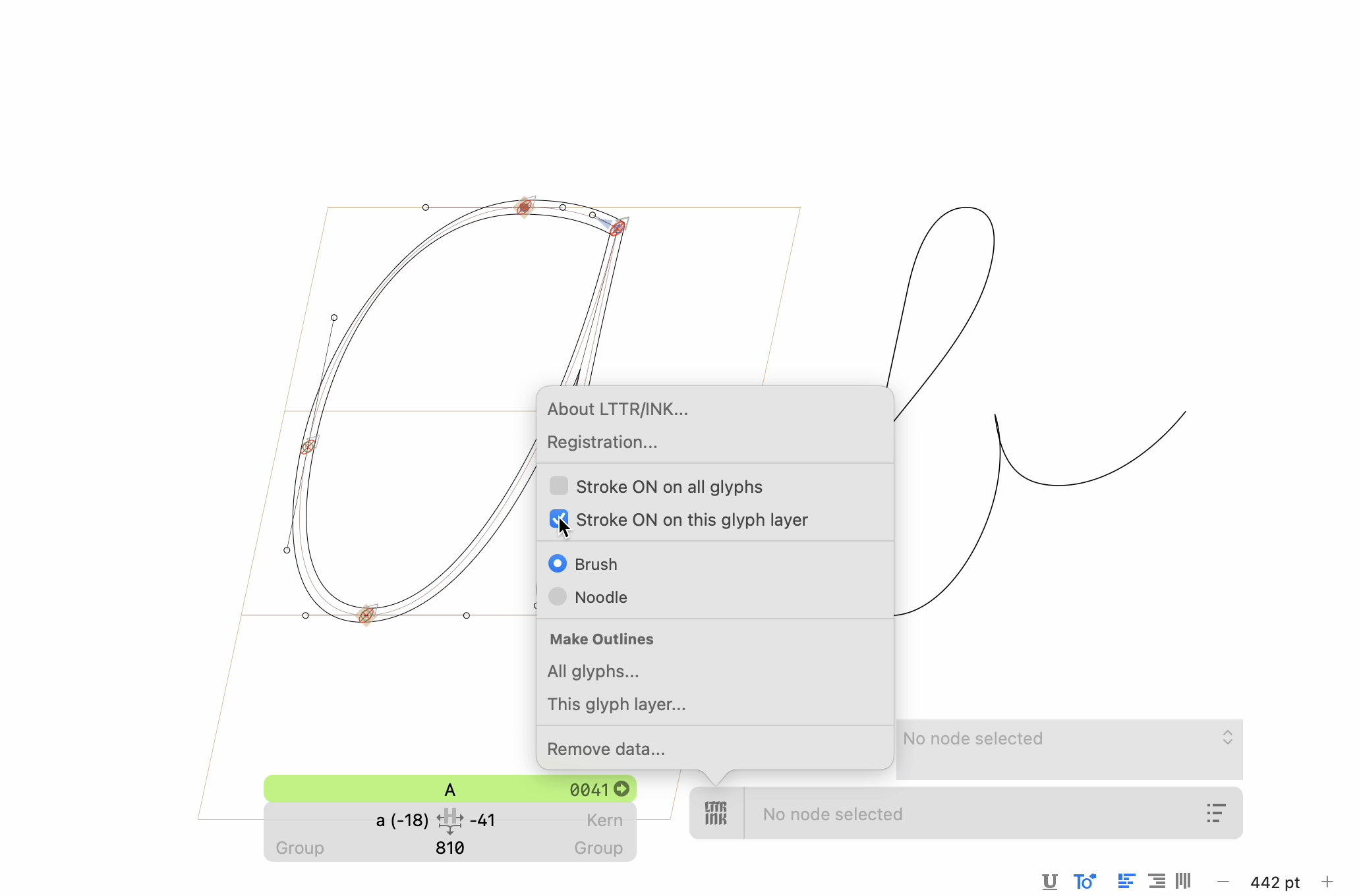 How to activate LTTR/INK Glyphs